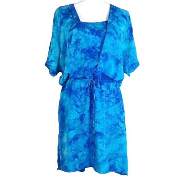 C & C California Batik Hi-Low Hem Dress Lg NWT - Picture 3 of 9